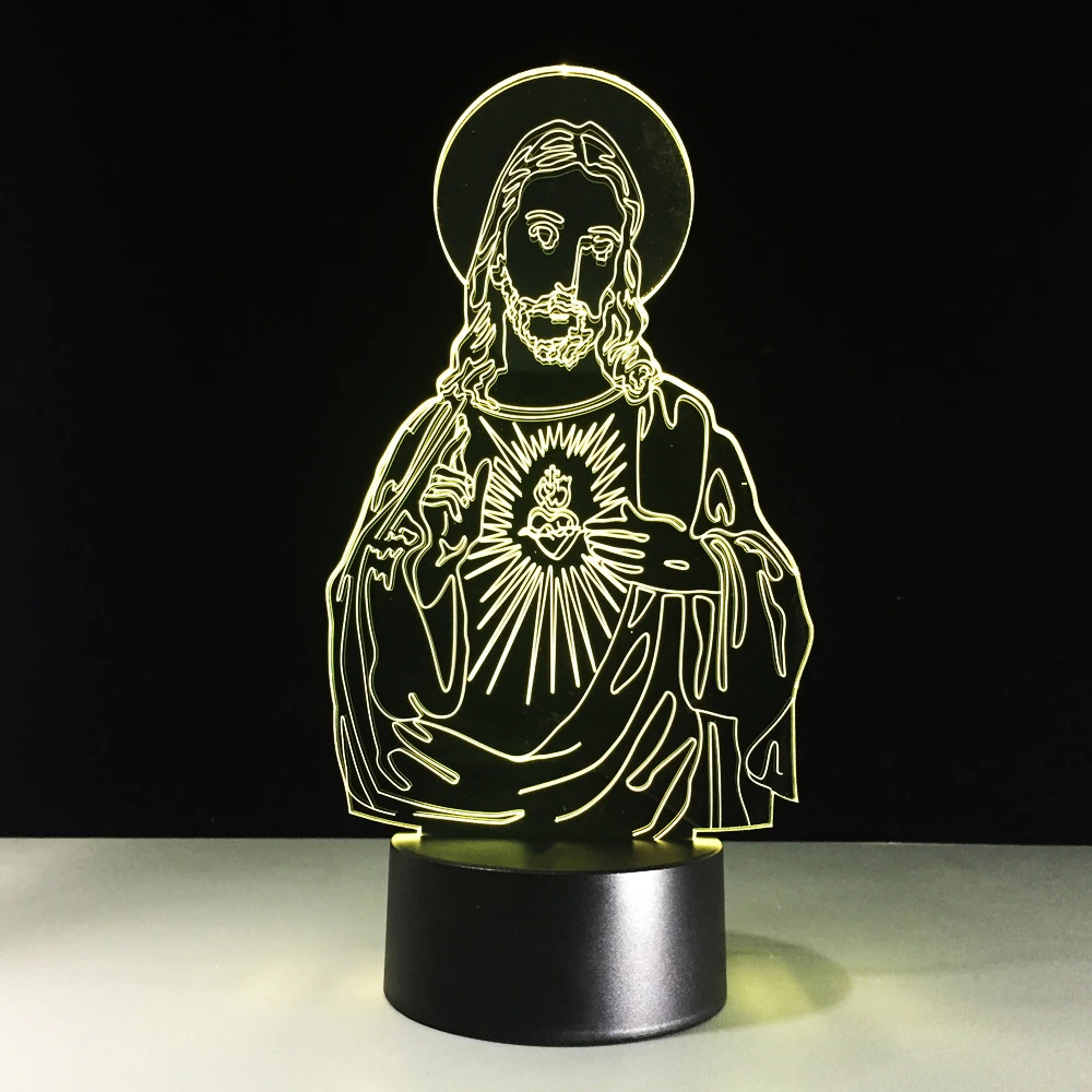 Кресты Jesus Christ в стиле USB 3D светодиодный ночной Светильник подарки Настольная LED