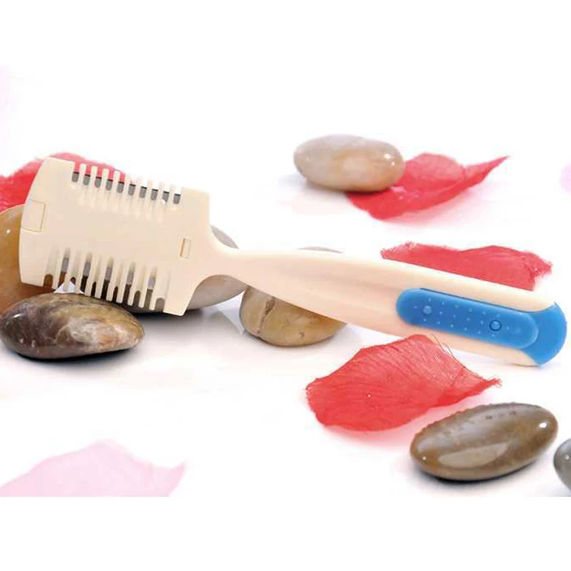 2 в 1 Профессиональная расческа для волос с лезвием ножницы домашний пластиковый