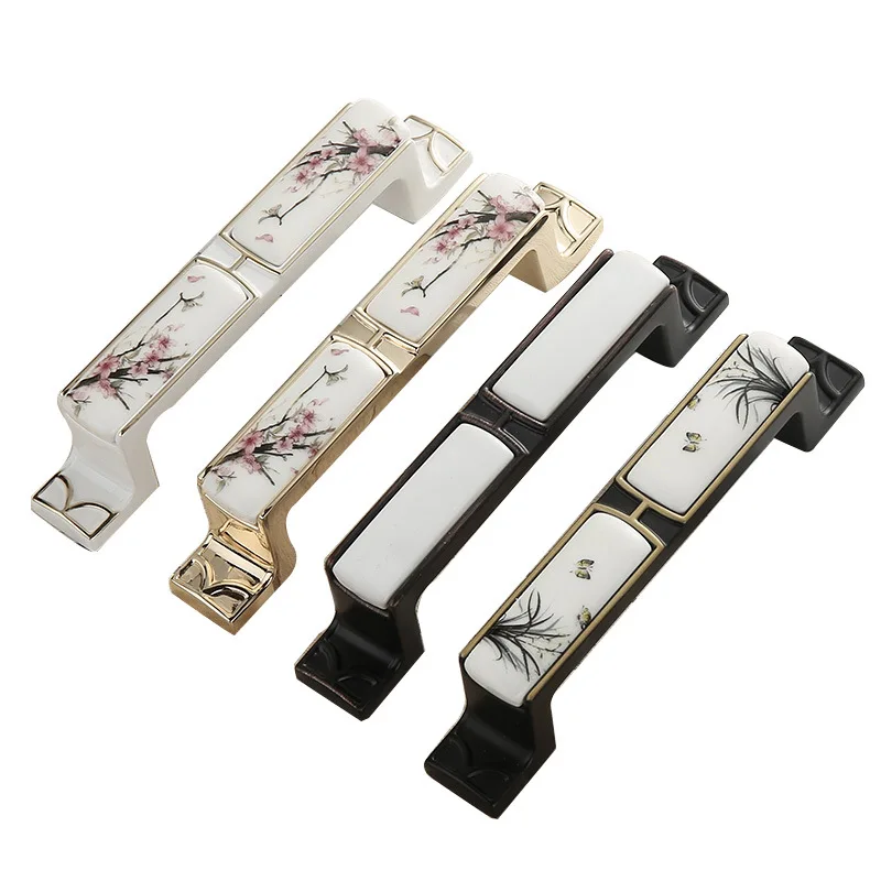Cabinet Door Handle Ceramic Ivory White Garden Shoe Wine European and American Modern Simple Wardrobe | Обустройство дома