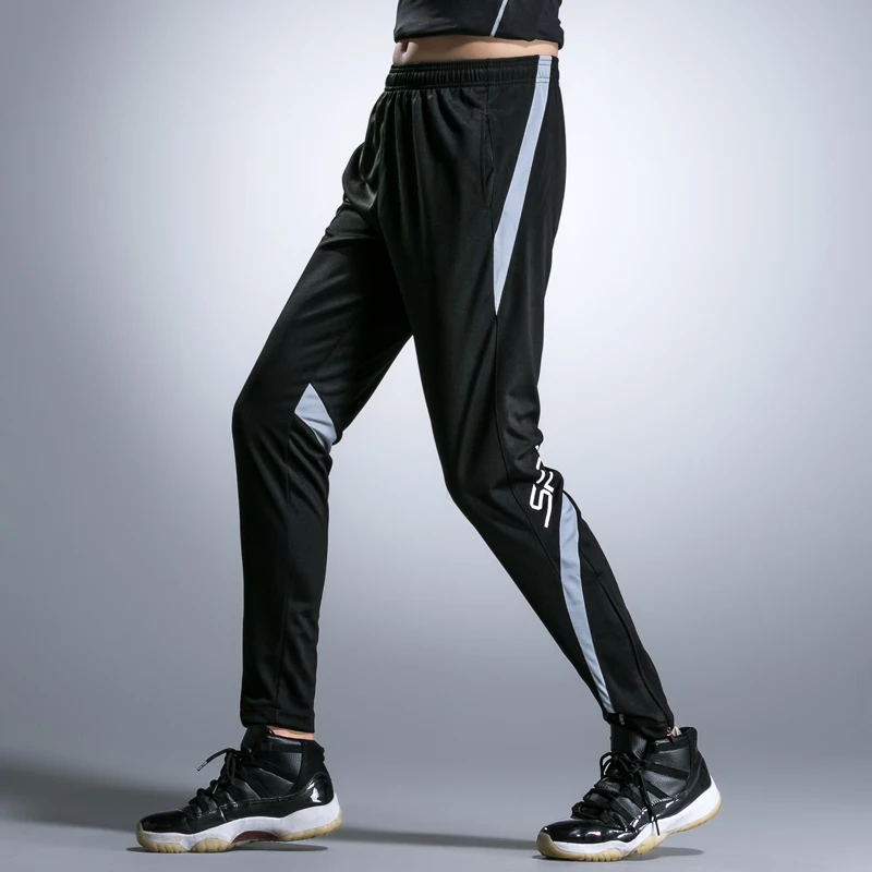 Мужские обтягивающие штаны для бега спортивные футбольные леггинсы на молнии