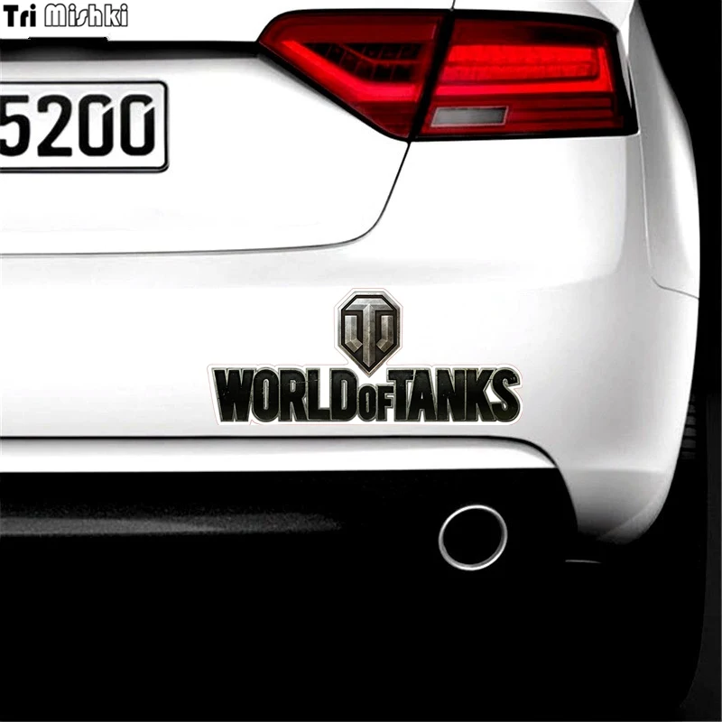 Tri mishki WCS069 9*20 см World of tanks забавная наклейка для автомобилей Красочные автомобильные наклейки автомобильные отличительные знаки