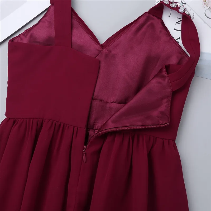 Детское шифоновое платье принцессы с широкими бретельками блестящими блестками