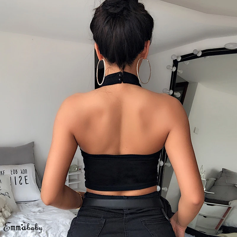 Женский топ на бретельках с металлической цепочкой в стиле панк | Женская одежда