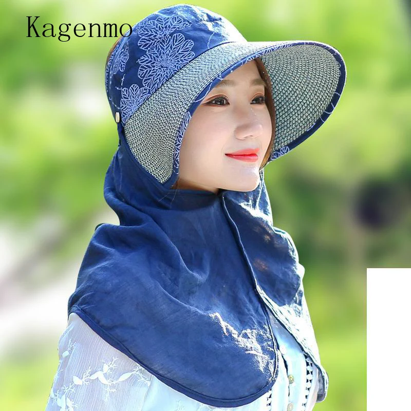 Кепка от солнца с защитой лица и шеи большими полями|women sun hat|fashion hatssun hat |