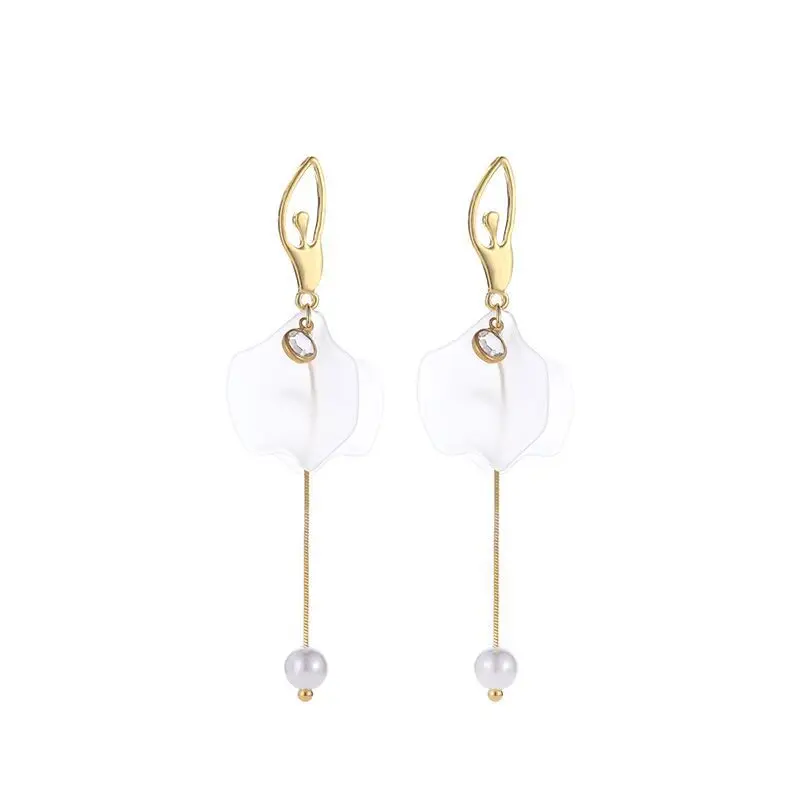 2018 новейшие элегантные женские длинные висячие серьги с кристаллами и цветком