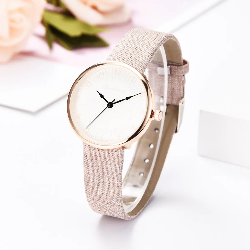 Часы кожаные Роскошные брендовые повседневные золотые женские браслет гладкий