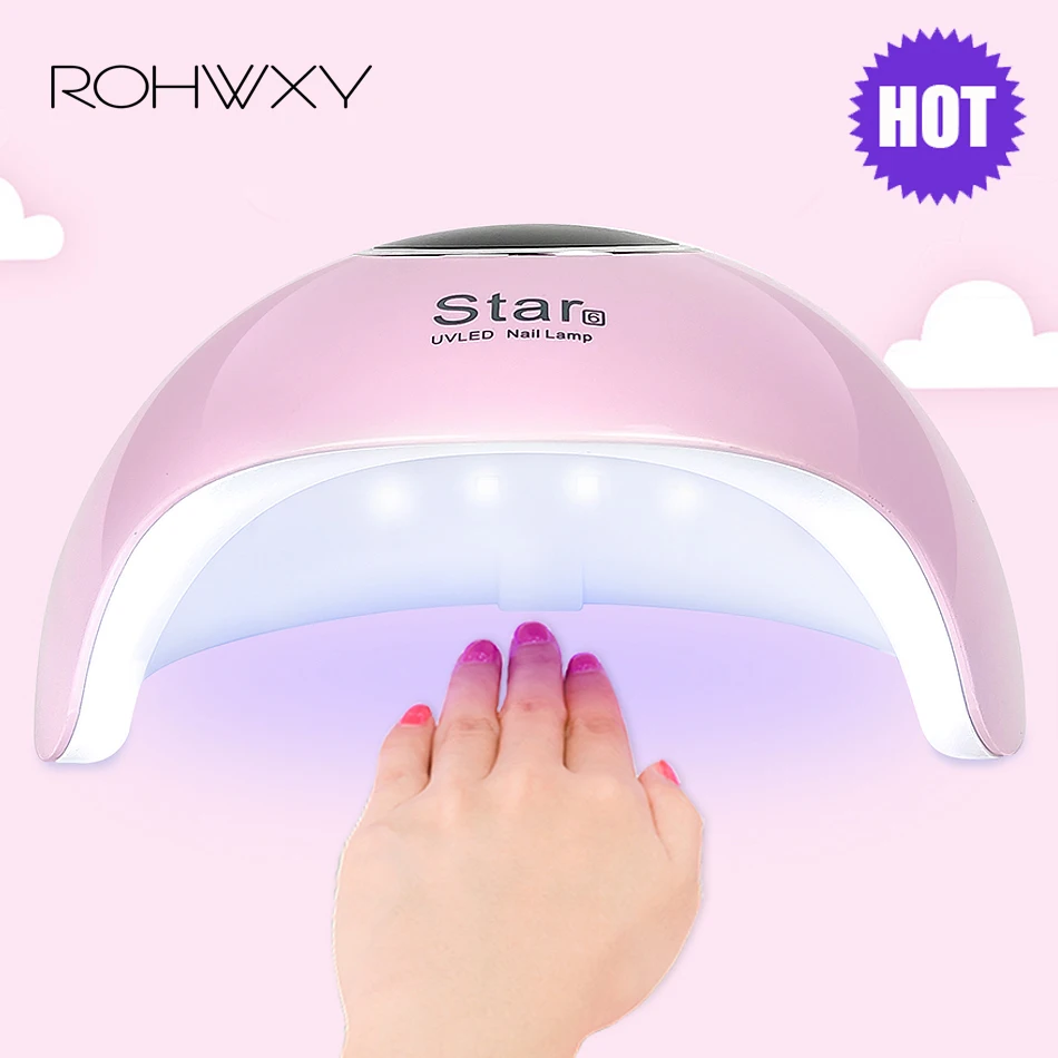 ROHWXY ногтей лампа для маникюра 36 W сушилки УФ светодиодный лампы сушки всех Гель