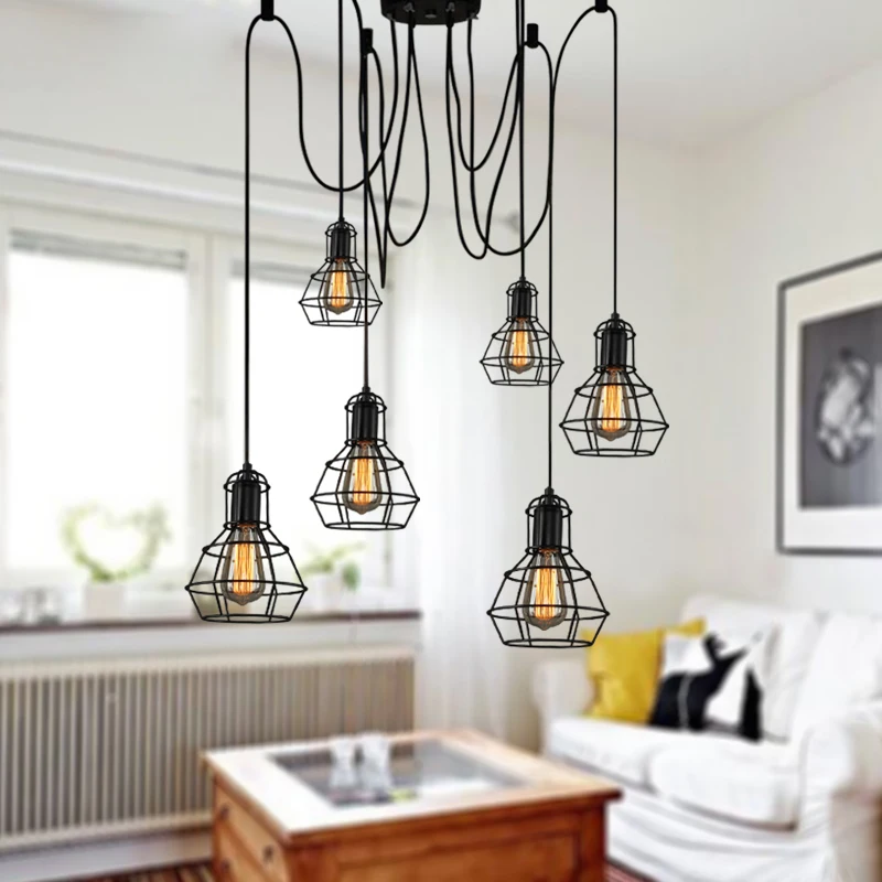 Винтажная промышленная Подвесная лампа в стиле лофт светильник s для кухни