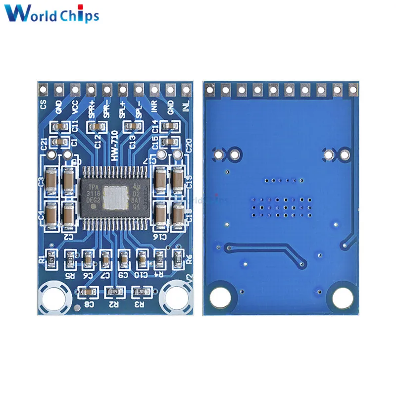 XH-M562 TPA3116D2 50 Вт+ 50 Вт двухканальный Мини цифровой усилитель класса D усилитель 50 Вт Плата усилителя мощности DC 12 V-24 V 2x50 Вт