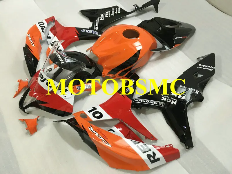 Пользовательские мотоцикла обтекателя комплект для HONDA CBR600RR F5 07 08 CBR 600RR CBR 600 RR 2007 2008; классные красные оранжевые черные обтекатели комплект HC53