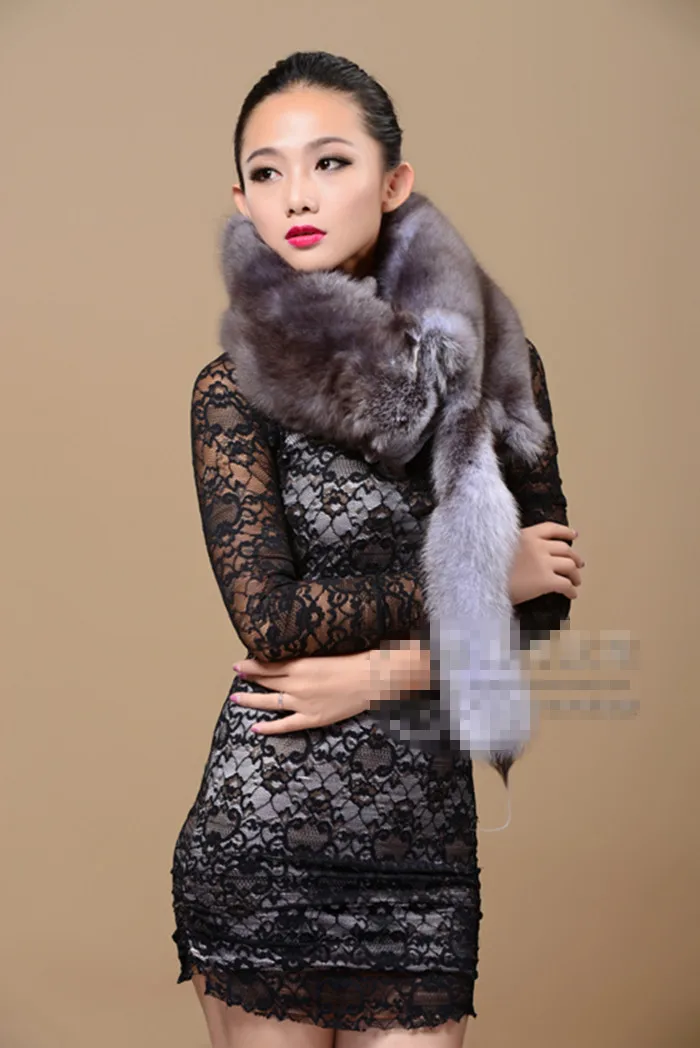 Продажа! Весь меховой воротник из лисьего меха шарфы шаль Прямая продажа с