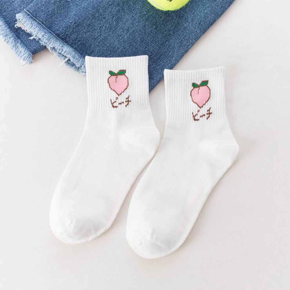 Летние фрукты Стиль хлопок Для женщин носки Корея японский забавные банан ананас