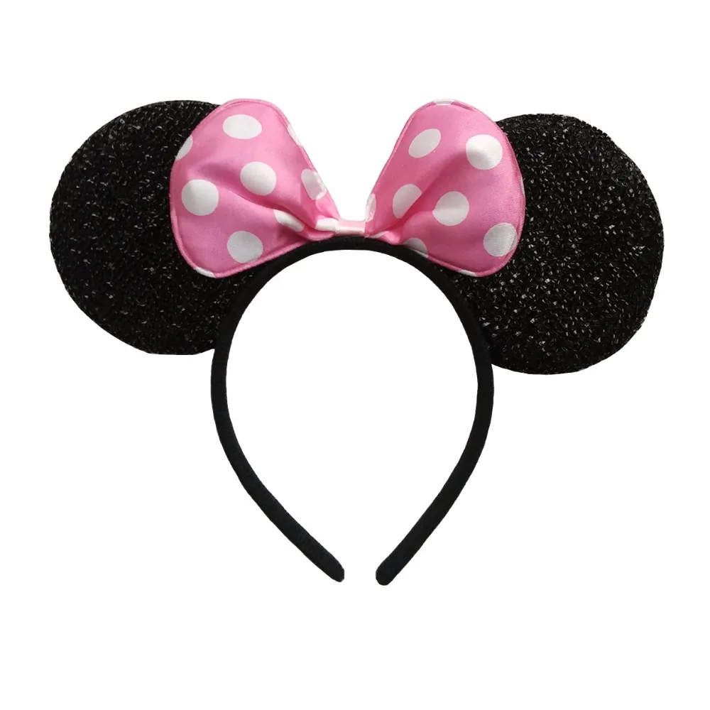 12 шт. аксессуары для волос Минни/уши Микки головной убор Однотонный черный и