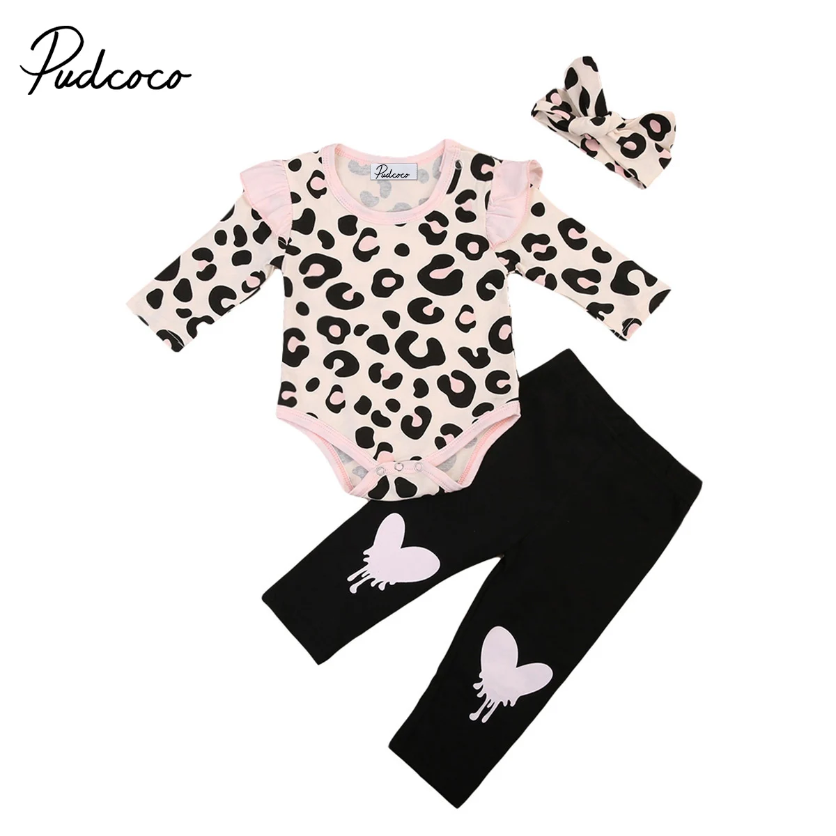 Осенние костюмы в кружочек с оборками для новорожденных девочек комбинезон