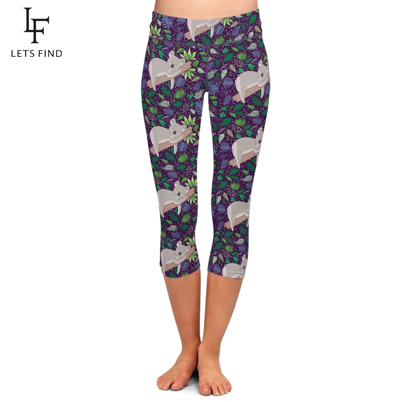 Летние женские леггинсы-капри LETSFIND с высокой талией милые повседневные леггинсы