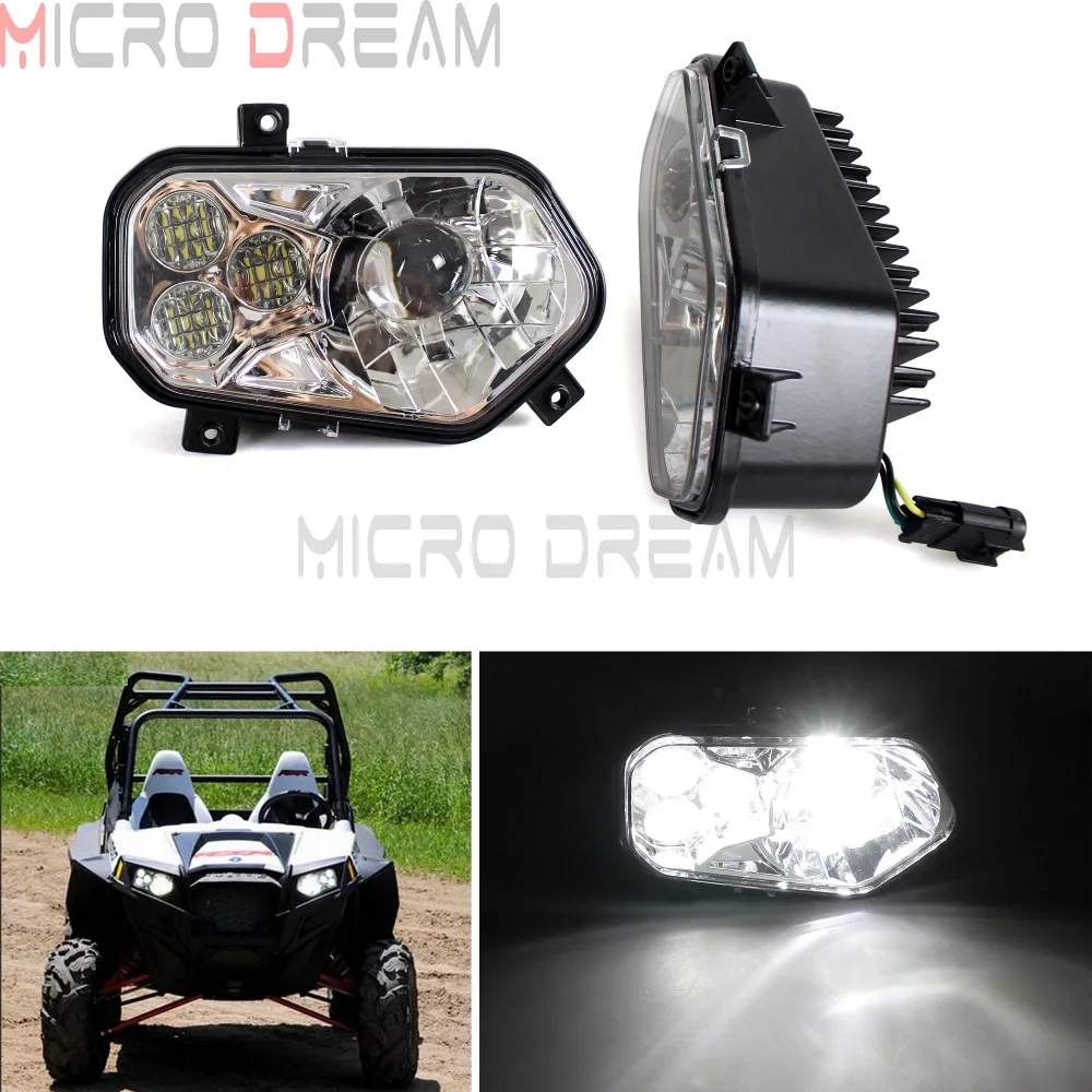 1 пара хромированных светодиодных фар UTV точечные Сменные фары для Polaris RZR 800 4 XP 900