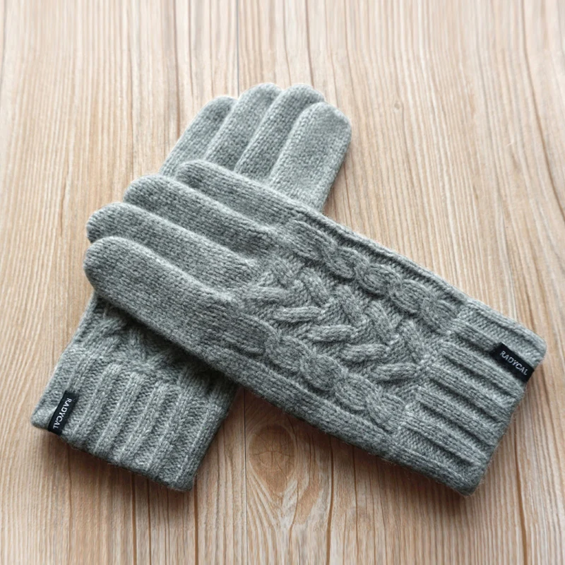 Мужские перчатки, модные вязаные шерстяные толстые теплые перчатки, теплые осенние и зимние деловые перчатки для вождения, бесплатная дост... от AliExpress RU&CIS NEW