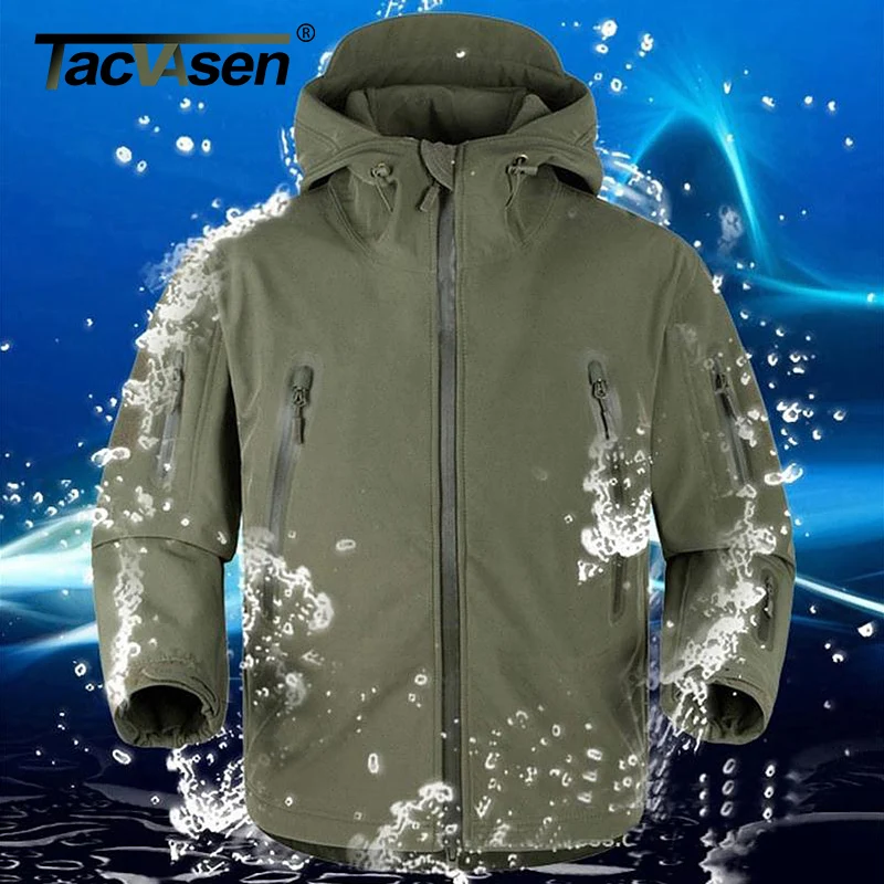TACVASEN, теплая, Модернизированная, V5.0, военная, тактическая куртка, Мужская, дышащая, водонепроницаемая, ветрозащитная, мягкая, в виде ракушки, США, армейский овес, TD-YCXL-001