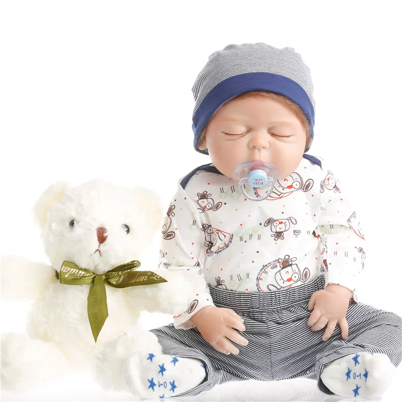 SanyDoll Горячая новинка силиконовая кукла для новорожденных синий костюм детские
