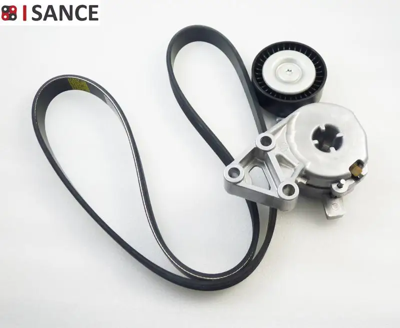 Двигатель ISANCE Belt и комплект натяжителя 06A903315E 06A903315D 6PK1125 для VW Beetle Golf Jetta Audi A3 S3 TT Seat