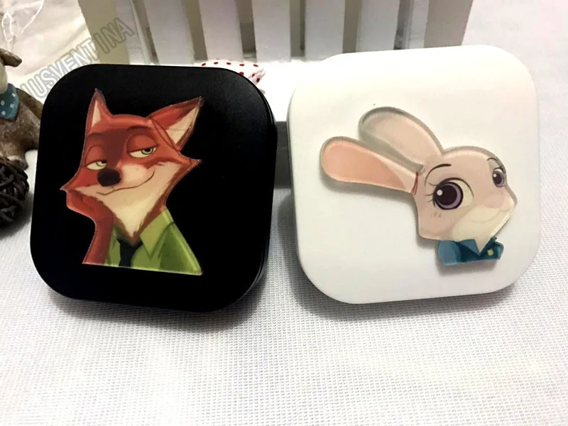 LIUSVENTINA DIY милый акриловый чехол для контактных линз с изображением кролика лисы