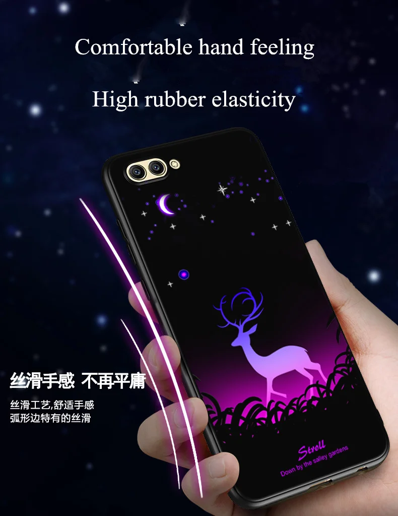 3D светящийся чехол для huawei Honor 8 9 Lite V9 Play мягкий чехол для телефона лампа ТПУ узор задняя крышка для Honor 10 V10 светящийся олень