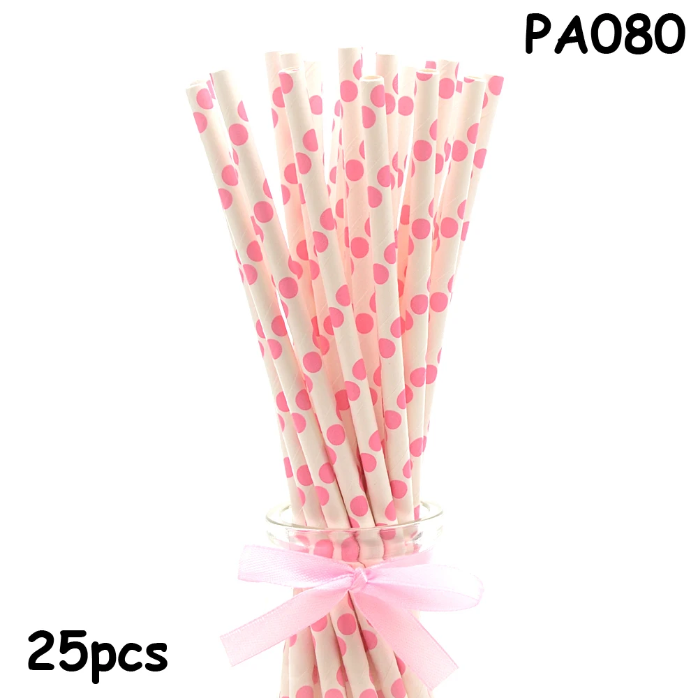 PA080 25pcs Drinking Paper Straws Gold Heart Star Stripe Paper Straws For Birthday Baby Shower Decoration Gift Party Event Supplies - Цвет: PA080