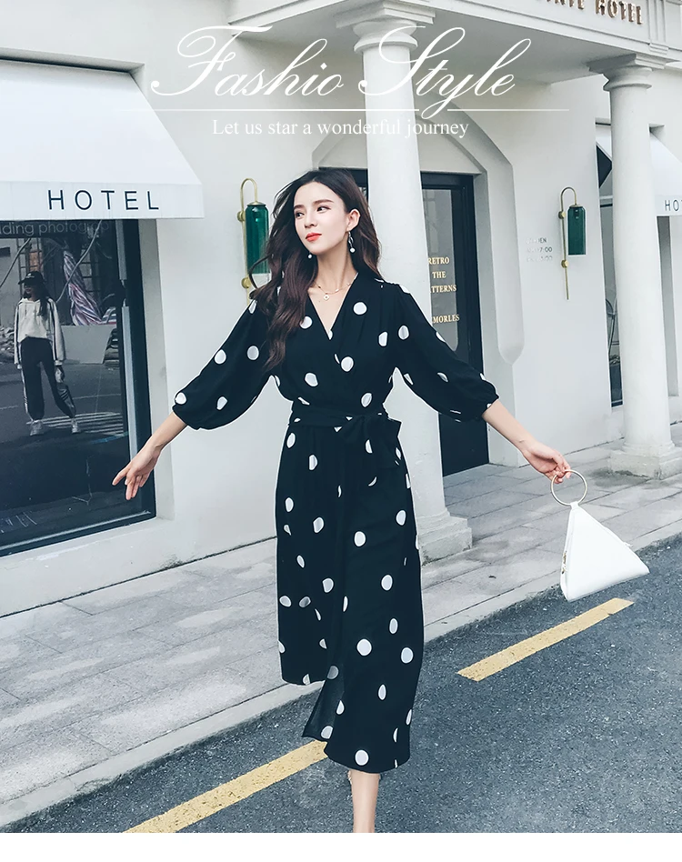 Ранняя весна Ретро до середины икры трапециевидной формы v-образный вырез