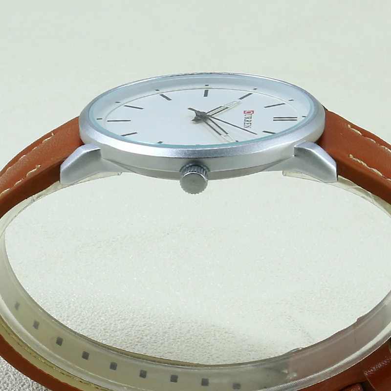 2016 роскошные Брендовые мужские часы ультра тонкие из натуральной кожи