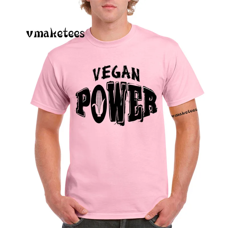 Принт Vegan power GREEN Вегетарианская Футболка &quotовощи&quot короткая футболка для мужчин