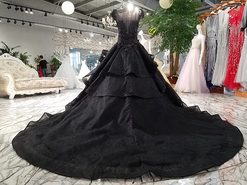 SSYFashion Новое высококачественное элегантное вечернее платье Blcak с кружевными