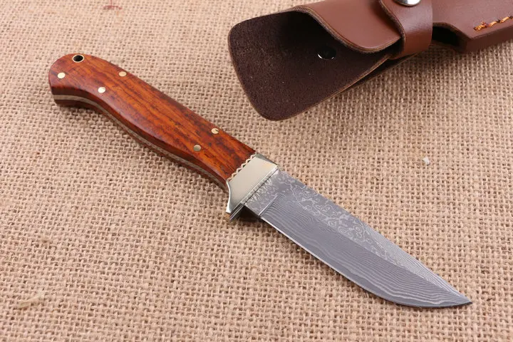 Коллекция Ножи для шашлыков Дамаск Охотничьи ножи палисандр ручки открытый