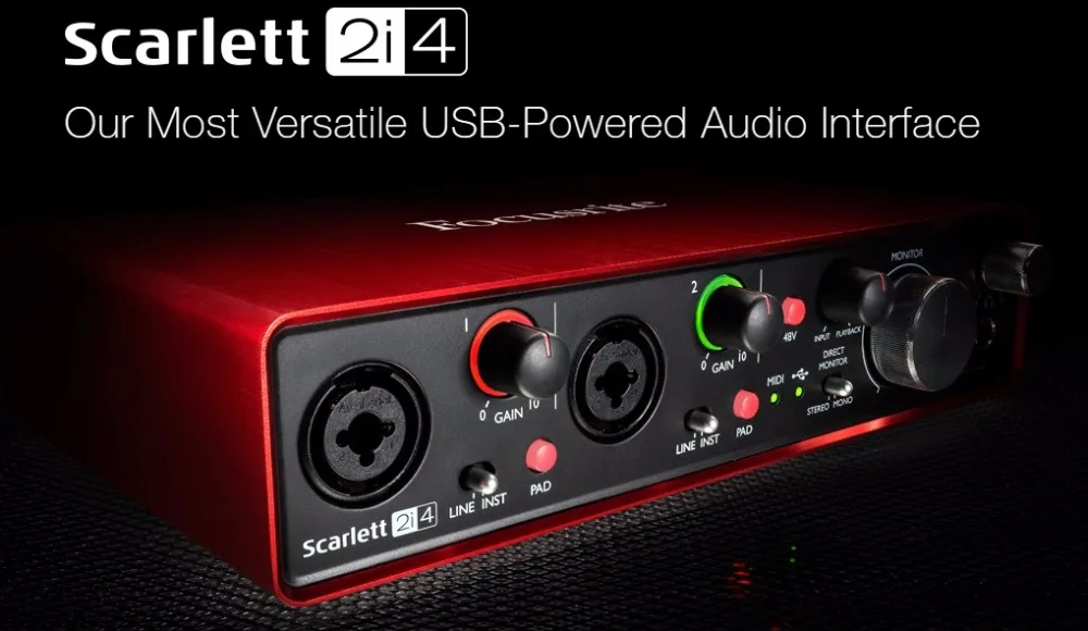 Обновленная новая звуковая карта Focusrite Scarlett 2i4 II 2 го поколения in/4 out с USB