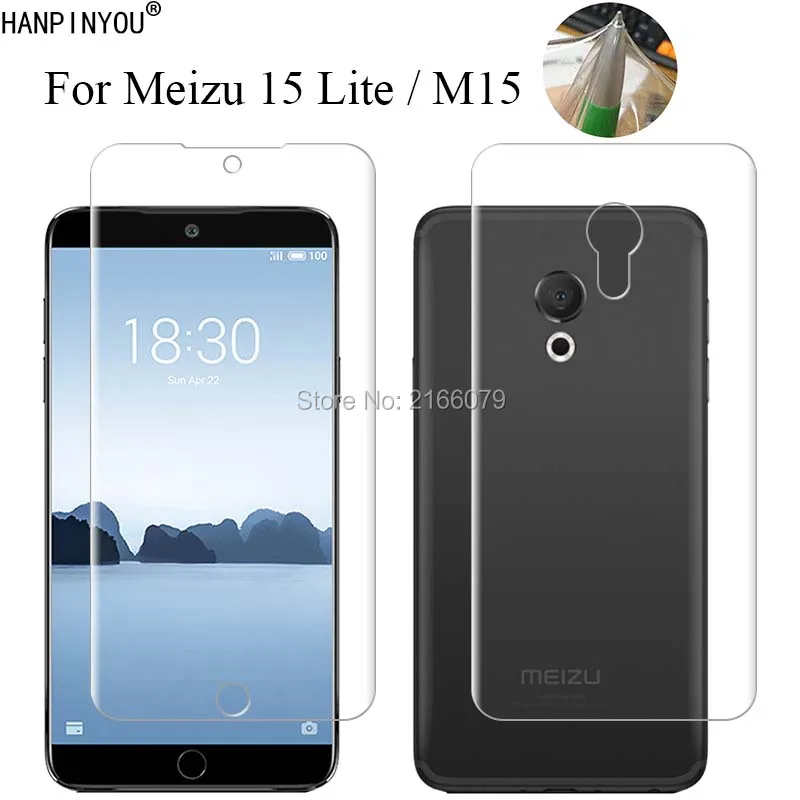 Защитная пленка для Meizu 15 Lite 15 Lite/M15, 5,46 дюйма, мягкая ТПУ Передняя и задняя крышка, прозрачная защитная пленка + инструменты для очистки