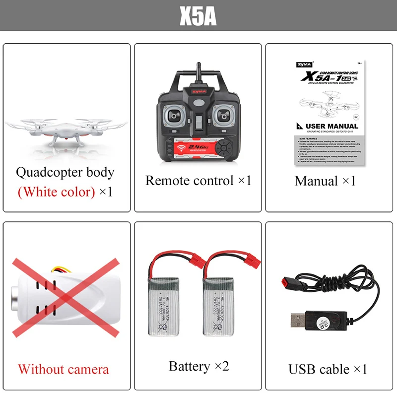 SYMA X5SW Дрон с WiFi камерой передача в реальном времени FPV HD камера Дрон X5A без камеры Квадрокоптер 4CH RC вертолет - Цвет: X5A With 2 Battery