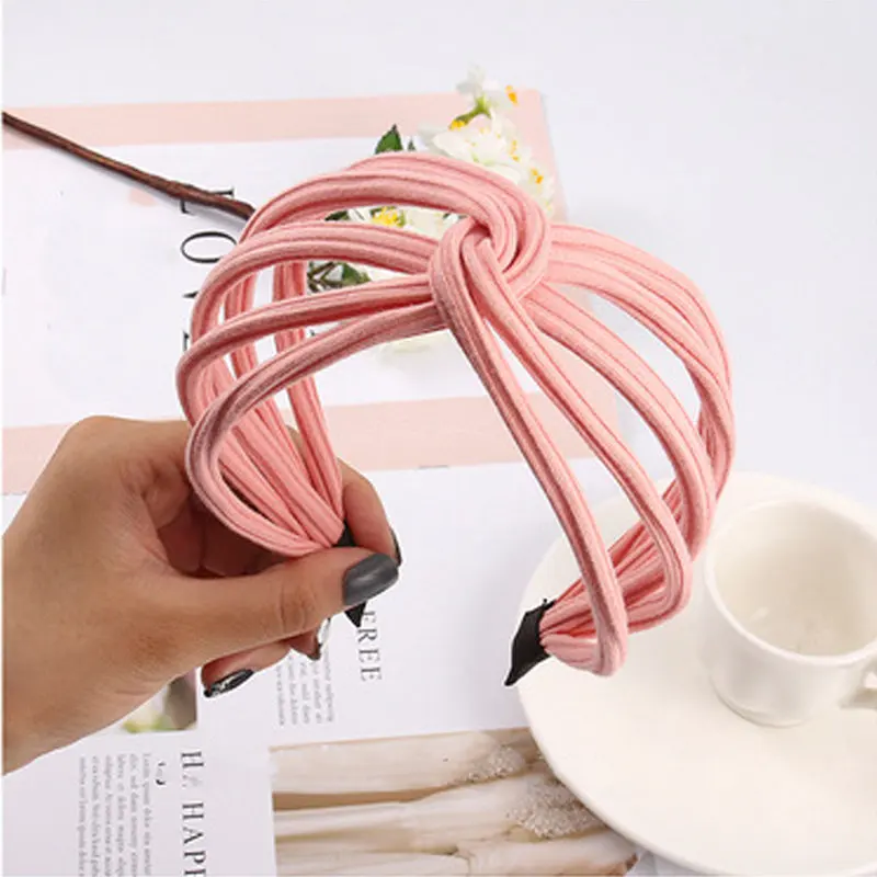 pink Ruoshui корейский стиль Hairband ширина сладкая женская головная повязка, аксессуары для волос Haarband макияж обёрточная Женская обруч для волос Femme головной убор - Цвет: pink