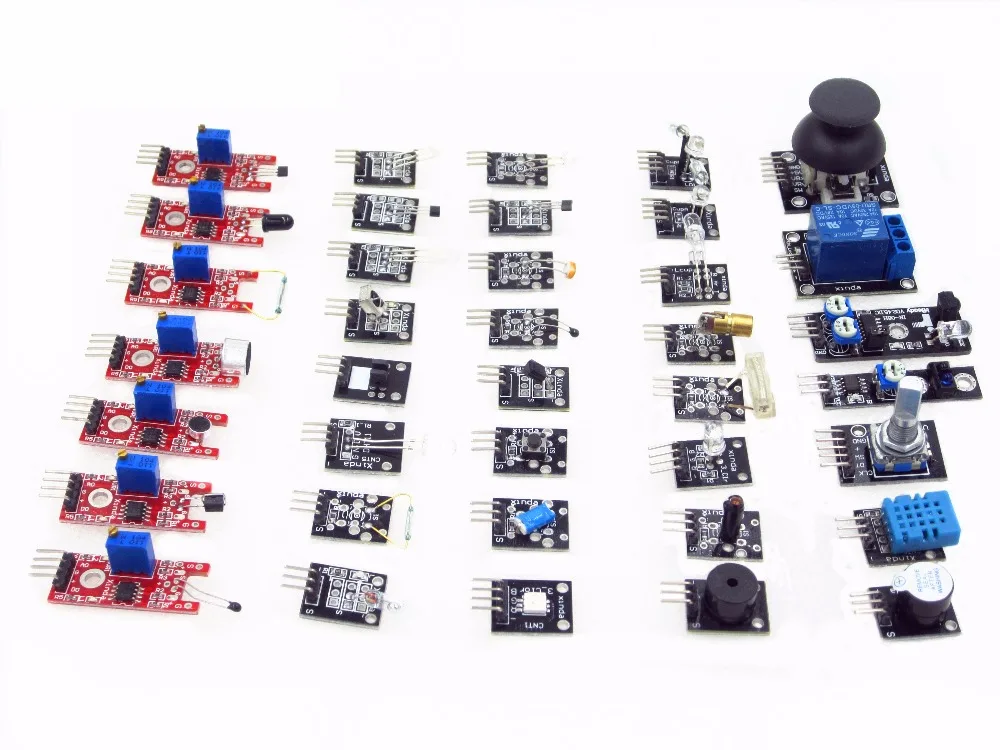 Набор датчиков 37 в 1 для стартеров высокое качество низкая цена с коробкой arduino |