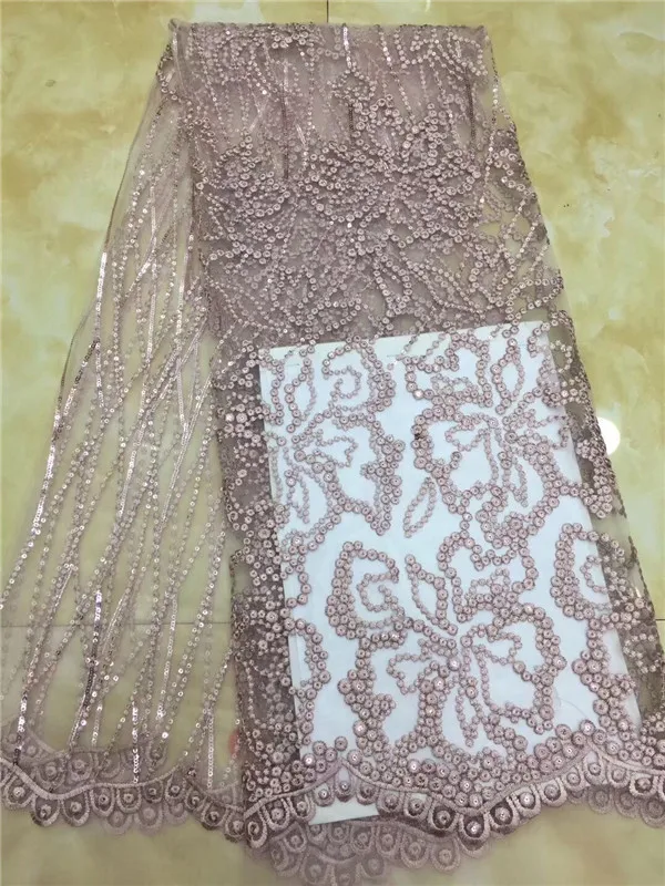 2019 Latest Nigerian Sequins Laces Fabrics High Quality Tulle African Fabric Wedding Dress French Lace Material gray white | Дом и сад