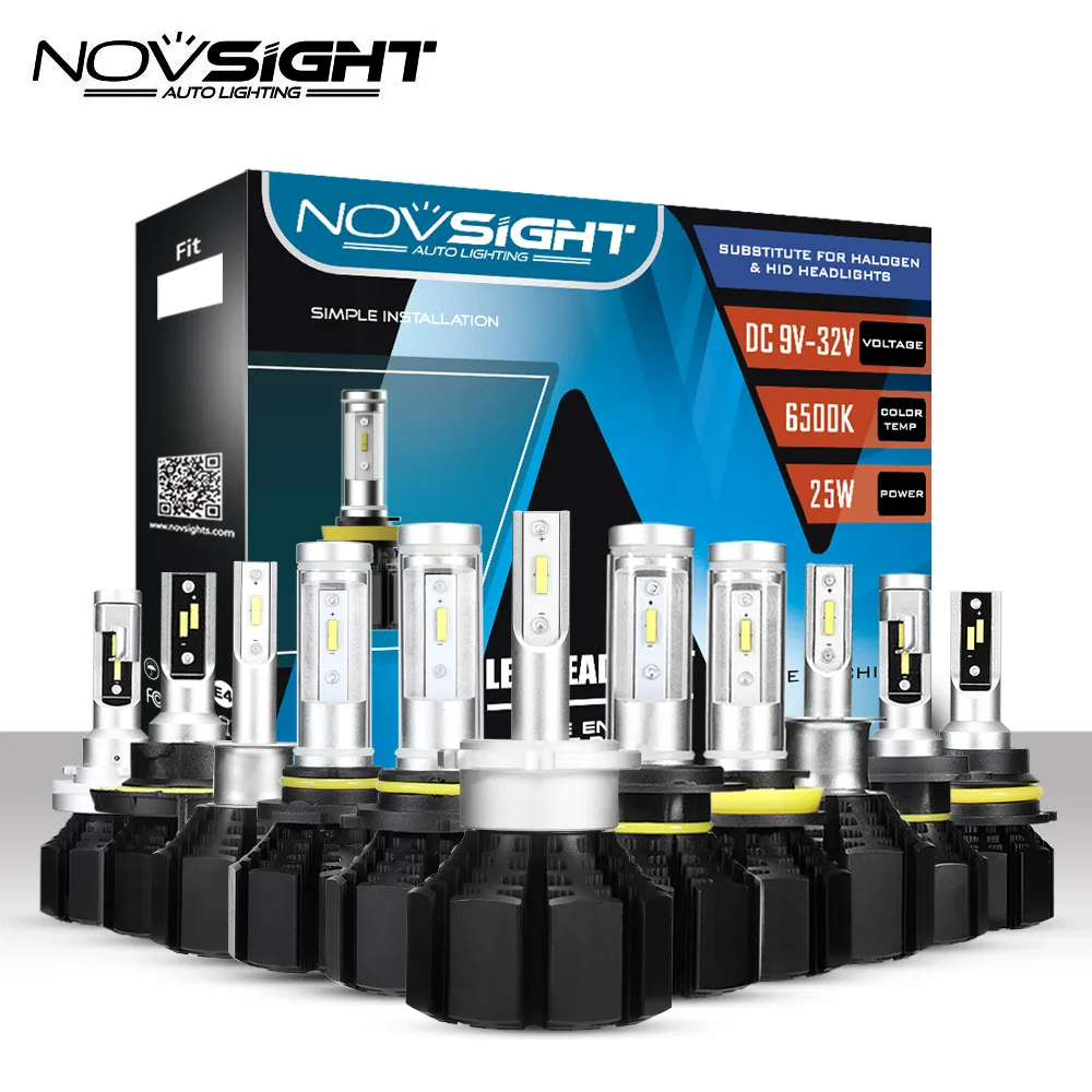NOVSIGHT H7 светодиодный светильник на голову H4 H11 H1 H3 H13 H15 9005 9006 9007 Автомобильный 50 Вт