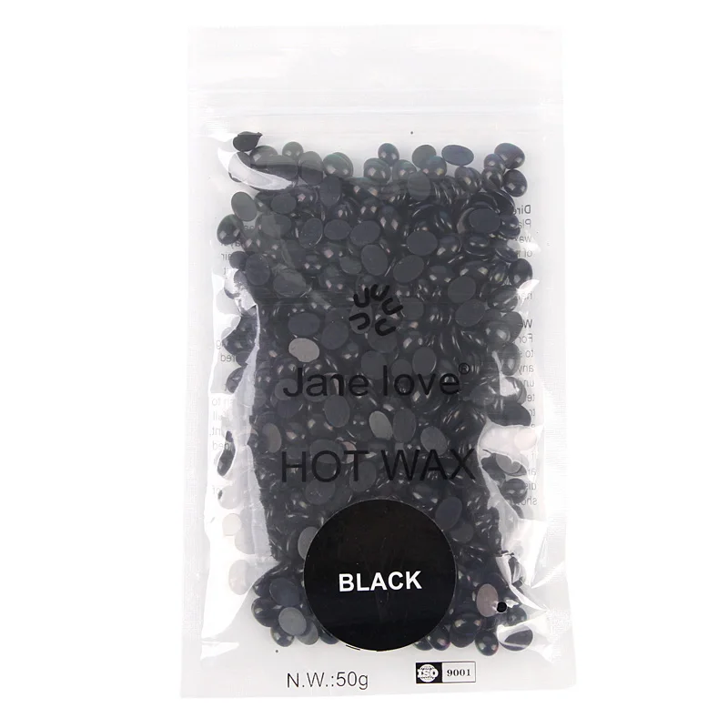 Black 50 г воск для депиляции, горячая пленка, твердый воск, гранулы для восковой депиляции, бикини, удаление волос, воск для депиляции, бобы для депиляции - Цвет: Black