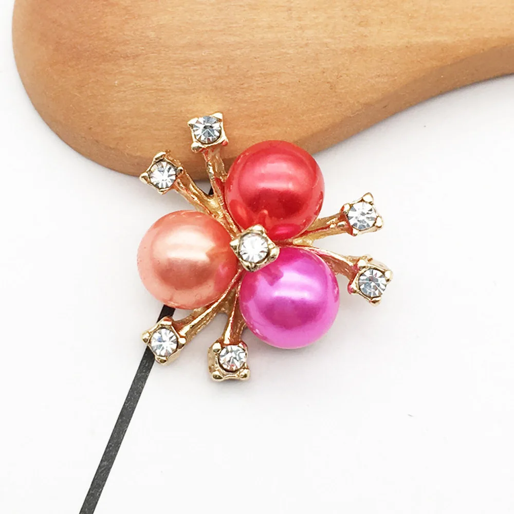 10 шт./лот жемчужные пуговицы из сплава со стразами для девочек свадебная