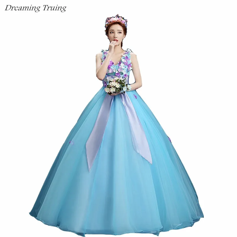 Блестящее бальное платье светло голубого цвета Quinceanera Vestidos 15 Anos 2019 с открытыми