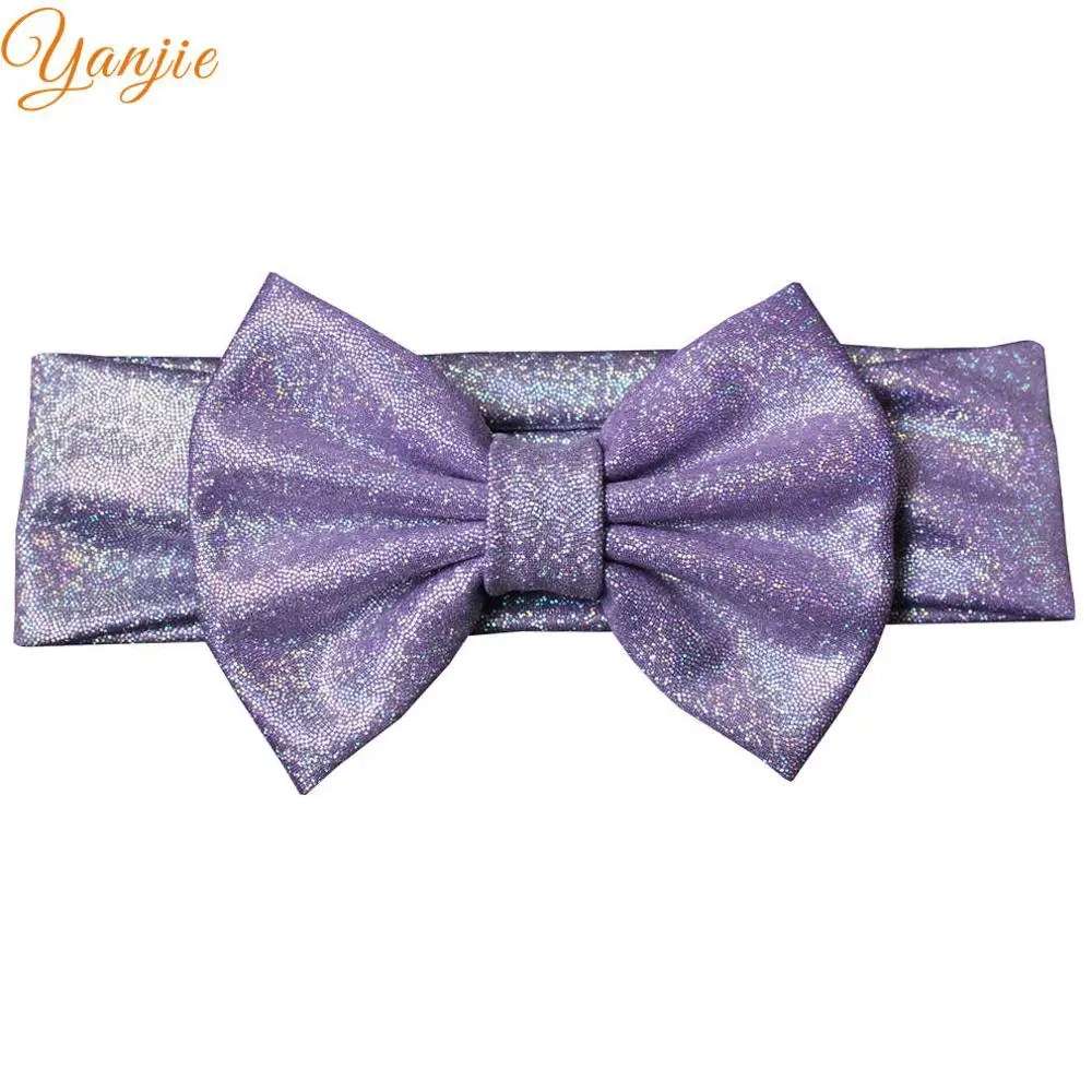 violet sequins 1 шт.,, 5 дюймов, металлические банты для волос, ободок, эластичный, корейский стиль, аксессуары для волос для девочек, для детей, повязка на голову, аксессуары для волос - Цвет: violet sequins