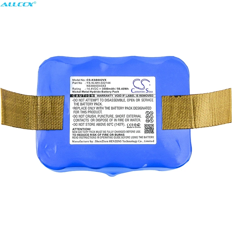 

Cameron Sino 3500mAh Battery for RoreLand XR-210, NS3000D03X3, YX-Ni-MH-022144 For SAMBA CleanTouch Klarstein, XR210C