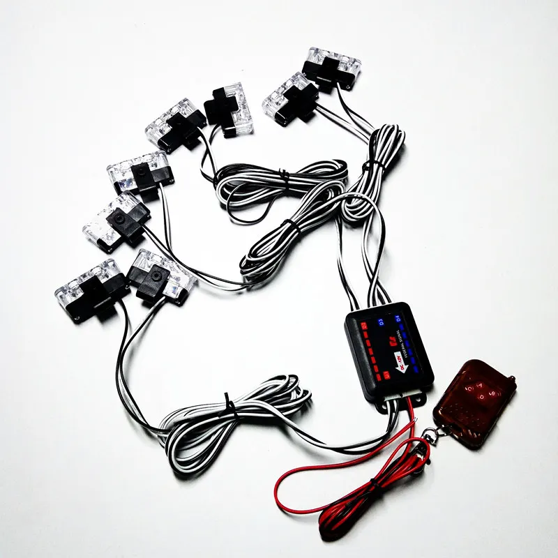 1 Набор 8 в беспроводной дистанционный пульт 8X 2Led 12V автомобиль Предупреждение