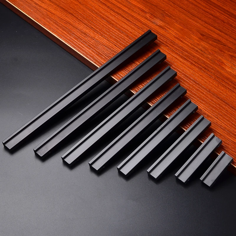 8 размеров алюминий сплав Modoernized дверные ручки ручка для Мебель Ящика Шкафа Кухня