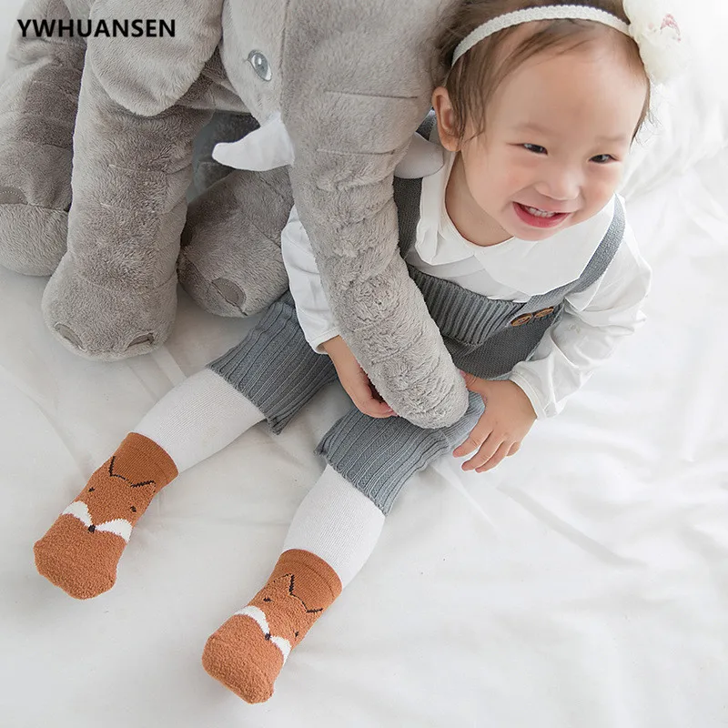 YWHUANSEN 3 пар/лот осень-зима детские носки трикотажные с перьями для девочек и