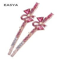 easya unique design crystal bowknot hair clips women girls rhinestone hairgrips for hair accessories