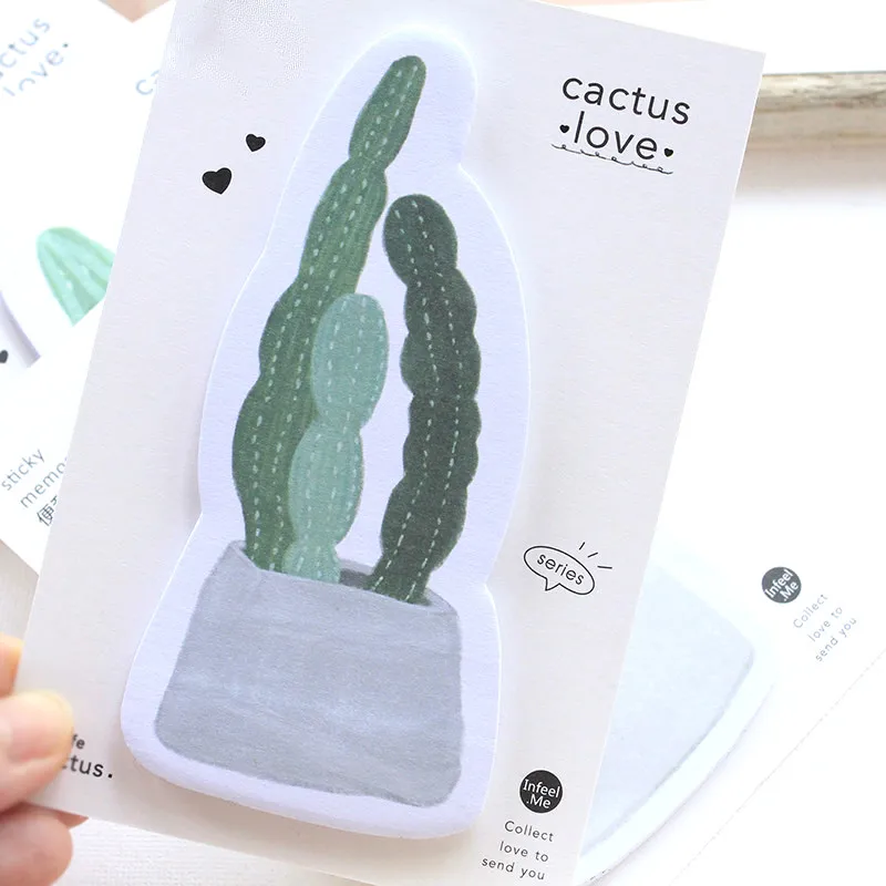 1 шт. милые кактус любовь блокнот Липкие заметки Kawaii Канцтовары Papeleria офисные