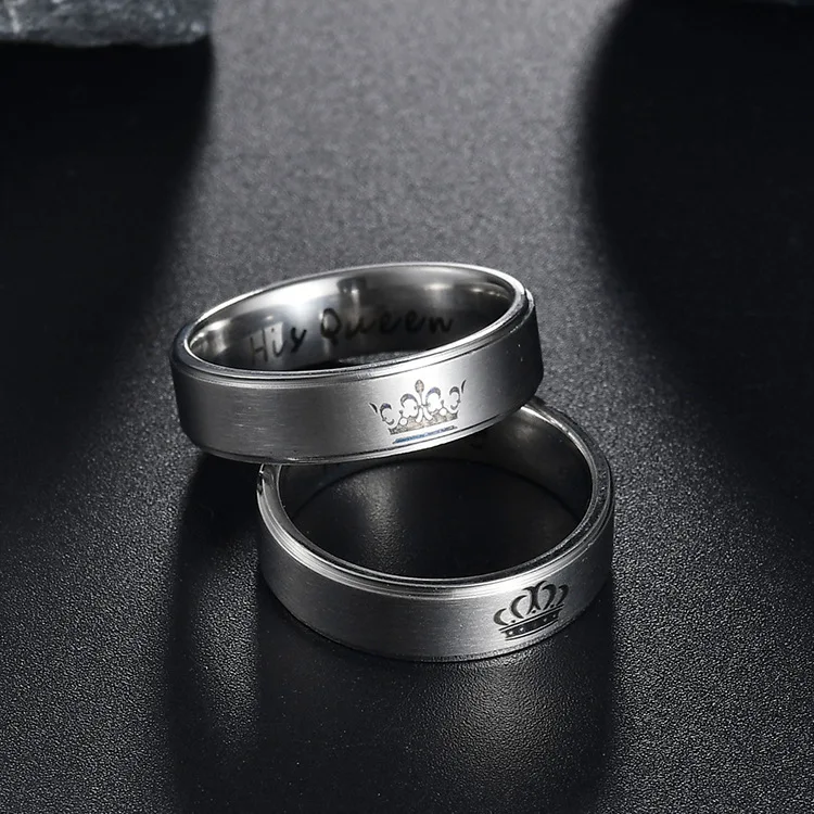 Кольцо из нержавеющей стали elepple Crown романтичное кольцо для пар подарок на
